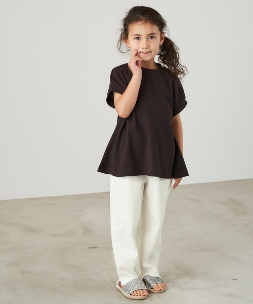 &yam(アンドヤム)の「ライトデニムカットオフデザインサイドスリットイージーパンツ(デニムパンツ・キッズ・ホワイト/インディゴブルー/サックスブルー・120-130cm/130-140cm/110-120cm/140-150cm/150-160cm)」の8枚目の写真