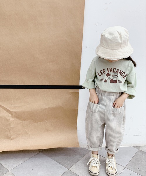 aimoha(アイモハ)の「【aimoha-KIDS-】春夏/子供服 キッズ万能ボトム ストライプ柄テーパード ロングパンツ(チノパンツ・キッズ・ライトグレー/ブラウン・90/100/110/120/80/130)」の7枚目の写真