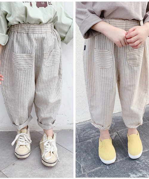 aimoha(アイモハ)の「【aimoha-KIDS-】春夏/子供服 キッズ万能ボトム ストライプ柄テーパード ロングパンツ(チノパンツ・キッズ・ライトグレー/ブラウン・90/100/110/120/80/130)」の13枚目の写真