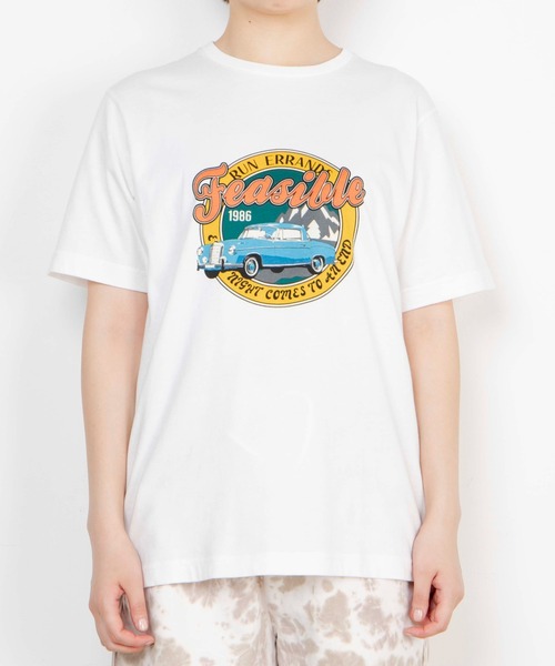 WEGO（ウィゴー）の「WEGO/レトロCarプリントTシャツ（Tシャツ/カットソー・レディース・アイボリー/杢グレー・SMALL/MEDIUM/LARGE/X-LARGE）」の20枚目の写真