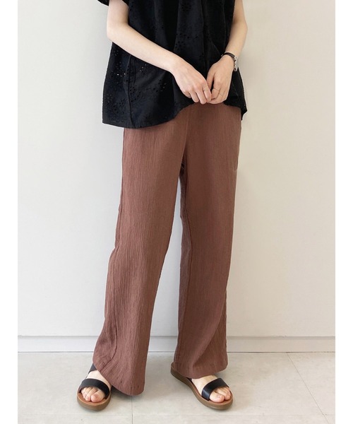 Samansa Mos2 blue（サマンサモスモスブルー）の「楊柳パンツ（その他パンツ・レディース・ブラック/ライトベージュ/ブラウン・ﾌﾘ-）」の3枚目の写真