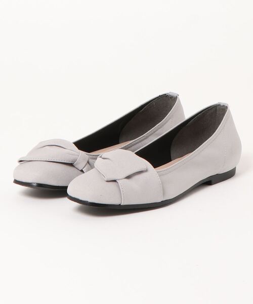 SUNNY ROOM（サニールーム）の「リボンフラットパンプス　1015【プチプラ】（パンプス・レディース・ライトグレー/ブラック/ネイビー・M/L/S/LL）」の2枚目の写真