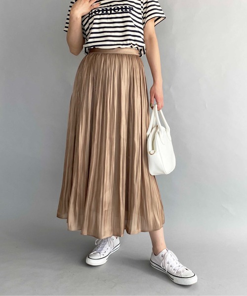 PICCIN（ピッチン）の「メタリックギャザースカート（スカート・レディース・チャコールグレー/ダークグリーン/モカ・M）」の13枚目の写真