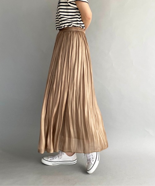 PICCIN（ピッチン）の「メタリックギャザースカート（スカート・レディース・チャコールグレー/ダークグリーン/モカ・M）」の14枚目の写真