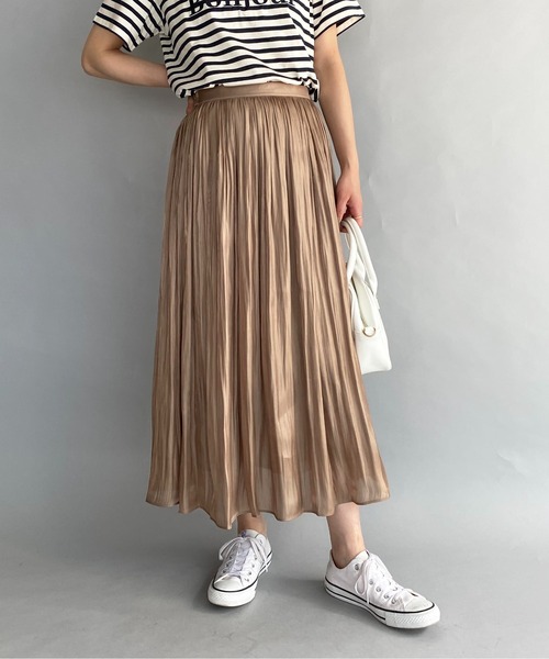 PICCIN（ピッチン）の「メタリックギャザースカート（スカート・レディース・チャコールグレー/ダークグリーン/モカ・M）」の15枚目の写真