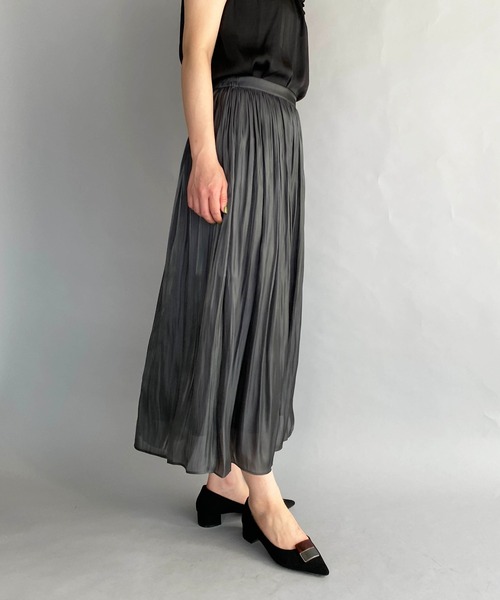 PICCIN（ピッチン）の「メタリックギャザースカート（スカート・レディース・チャコールグレー/ダークグリーン/モカ・M）」の22枚目の写真