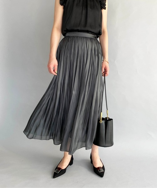 PICCIN（ピッチン）の「メタリックギャザースカート（スカート・レディース・チャコールグレー/ダークグリーン/モカ・M）」の21枚目の写真