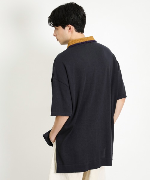 masterkey（マスターキー）の「masterkey マスターキー / FORMAL ビッグシルエットニットポロシャツ / MK21S-K-17（ポロシャツ・メンズ・ブラック/ブルー・1/2）」の14枚目の写真