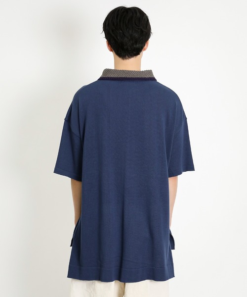 masterkey（マスターキー）の「masterkey マスターキー / FORMAL ビッグシルエットニットポロシャツ / MK21S-K-17（ポロシャツ・メンズ・ブラック/ブルー・1/2）」の8枚目の写真
