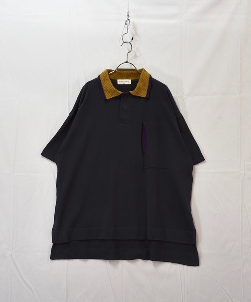 masterkey（マスターキー）の「masterkey マスターキー / FORMAL ビッグシルエットニットポロシャツ / MK21S-K-17（ポロシャツ・メンズ・ブラック/ブルー・1/2）」の3枚目の写真