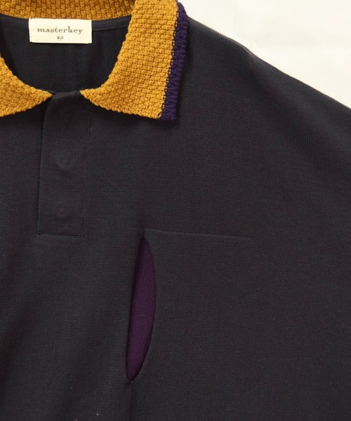 masterkey（マスターキー）の「masterkey マスターキー / FORMAL ビッグシルエットニットポロシャツ / MK21S-K-17（ポロシャツ・メンズ・ブラック/ブルー・1/2）」の5枚目の写真