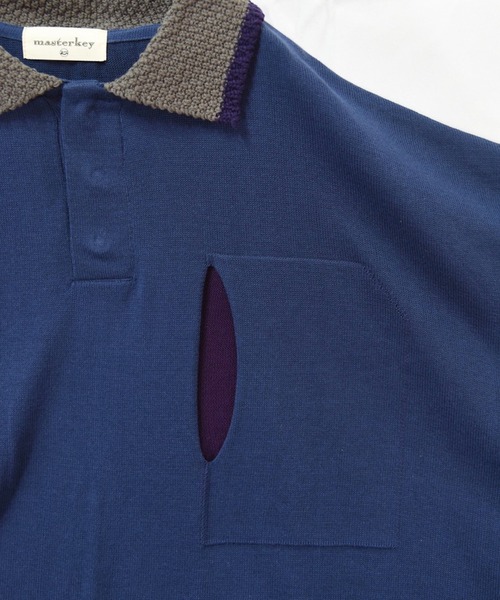 masterkey（マスターキー）の「masterkey マスターキー / FORMAL ビッグシルエットニットポロシャツ / MK21S-K-17（ポロシャツ・メンズ・ブラック/ブルー・1/2）」の7枚目の写真