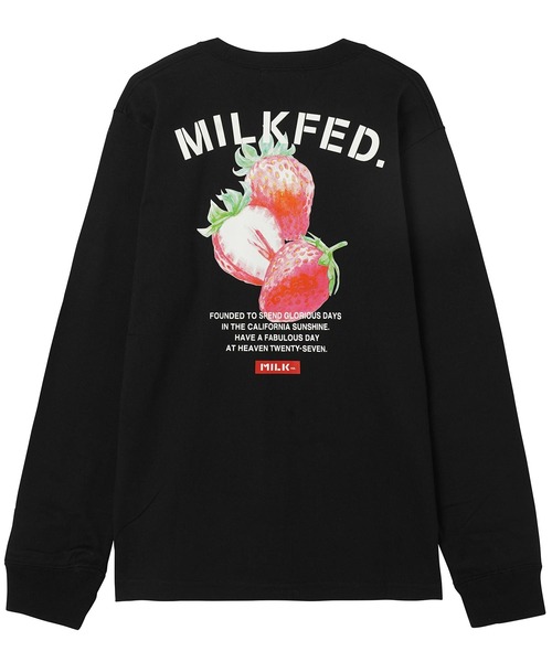 MILKFED.(ミルクフェド)の「LS TEE STRAWBERRY(Tシャツ/カットソー・レディース・ホワイト/ブラック・ONE SIZE)」の10枚目の写真