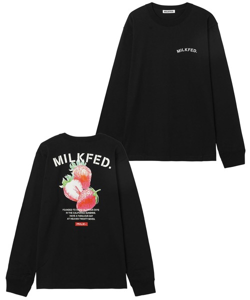MILKFED.(ミルクフェド)の「LS TEE STRAWBERRY(Tシャツ/カットソー・レディース・ホワイト/ブラック・ONE SIZE)」の6枚目の写真