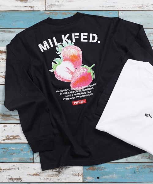 MILKFED.(ミルクフェド)の「LS TEE STRAWBERRY(Tシャツ/カットソー・レディース・ホワイト/ブラック・ONE SIZE)」の16枚目の写真