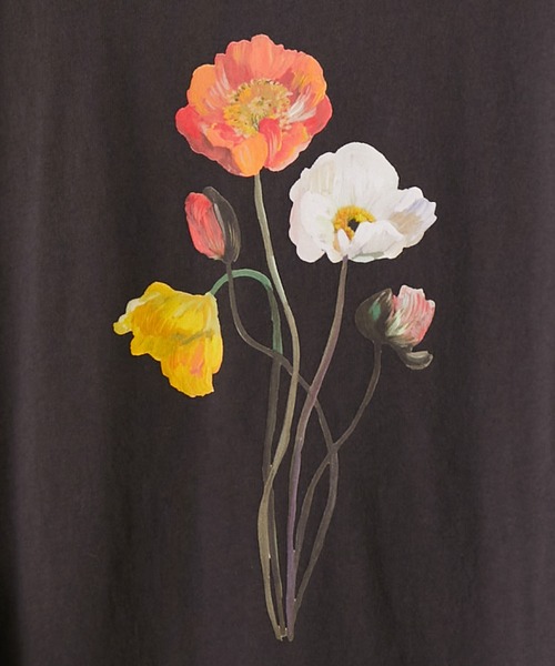 MADEMOISELLE ROPE'（マドモアゼル ロペ）の「TOLIGHT フラワーロングスリーブTシャツ（Tシャツ/カットソー・レディース・チャコールグレー/ホワイト・38）」の8枚目の写真