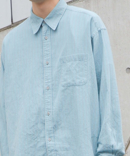 Johnbull(ジョンブル)の「インディゴストライプシャツ(シャツ/ブラウス・メンズ・ブルー・MEDIUM/LARGE/SMALL)」の6枚目の写真