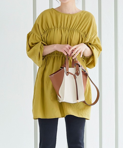 KOBE LETTUCE(コウベレタス)の「ショルダー付き4wayキューブショルダーバッグ(ショルダーバッグ・レディース・キャメル/ブラック系/ベージュ系/ベージュ/イエロー系/グリーン系その他/グレイッシュベージュ/マスタード/ブルー/ブラック/グレー系その他/ネイビー/ホワイト・FREE)」の17枚目の写真