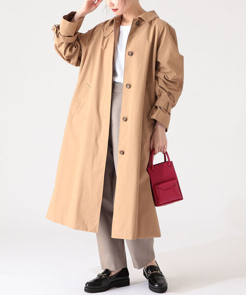 B:MING by BEAMS(ビーミングバイビームス)の「B:MING by BEAMS / 撥水 ステンカラー コート 21AW(ステンカラーコート・レディース・ベージュ/オリーブ・SMALL/MEDIUM)」の12枚目の写真