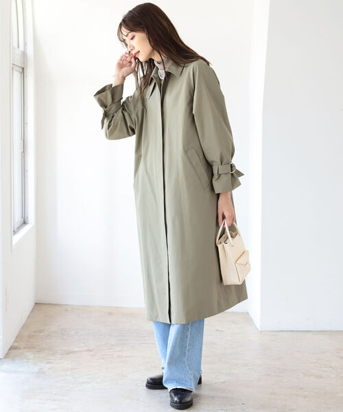 B:MING by BEAMS(ビーミングバイビームス)の「B:MING by BEAMS / 撥水 ステンカラー コート 21AW(ステンカラーコート・レディース・ベージュ/オリーブ・SMALL/MEDIUM)」の7枚目の写真