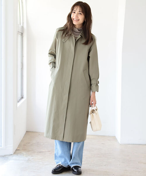 B:MING by BEAMS(ビーミングバイビームス)の「B:MING by BEAMS / 撥水 ステンカラー コート 21AW(ステンカラーコート・レディース・ベージュ/オリーブ・SMALL/MEDIUM)」の9枚目の写真