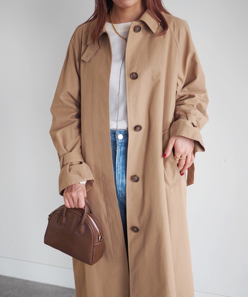 B:MING by BEAMS(ビーミングバイビームス)の「B:MING by BEAMS / 撥水 ステンカラー コート 21AW(ステンカラーコート・レディース・ベージュ/オリーブ・SMALL/MEDIUM)」の2枚目の写真