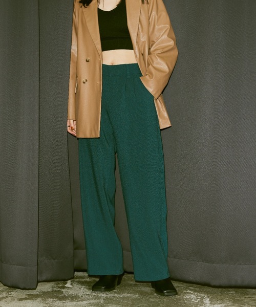 Happy John（ハッピージョン）の「basic color slacks pants/ベーシックカラースラックスパンツ（スラックス・レディース・ブラック/ダークグリーン/マスタード/ブルーグレー/イエロー/カーキ/ピンク・SMALL/MEDIUM）」の4枚目の写真