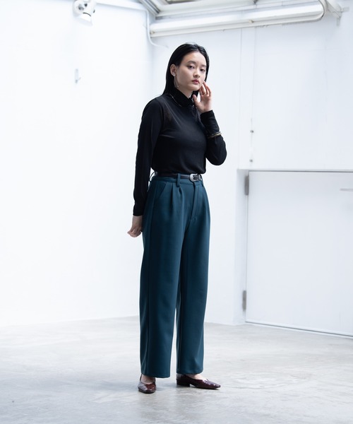 Happy John（ハッピージョン）の「basic color slacks pants/ベーシックカラースラックスパンツ（スラックス・レディース・ブラック/ダークグリーン/マスタード/ブルーグレー/イエロー/カーキ/ピンク・SMALL/MEDIUM）」の8枚目の写真