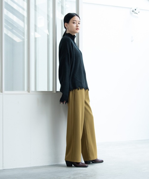Happy John（ハッピージョン）の「basic color slacks pants/ベーシックカラースラックスパンツ（スラックス・レディース・ブラック/ダークグリーン/マスタード/ブルーグレー/イエロー/カーキ/ピンク・SMALL/MEDIUM）」の14枚目の写真