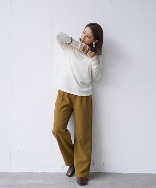 Happy John（ハッピージョン）の「basic color slacks pants/ベーシックカラースラックスパンツ（スラックス・レディース・ブラック/ダークグリーン/マスタード/ブルーグレー/イエロー/カーキ/ピンク・SMALL/MEDIUM）」の18枚目の写真