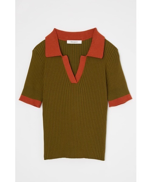 MOUSSY×XG RANDOM RIB KNIT ポロ MOUSSY（マウジー）の「XG RANDOM RIB KNIT ポロ（ニット