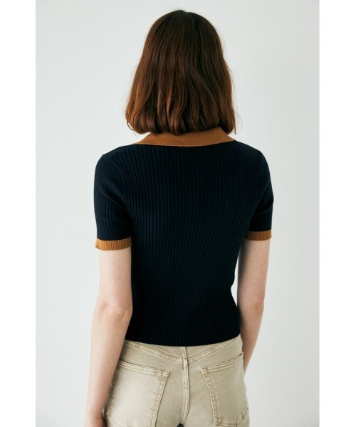 MOUSSY XG RANDOM RIB KNIT 半袖ニット MOUSSY（マウジー）の「XG RANDOM RIB KNIT ポロ（ニット