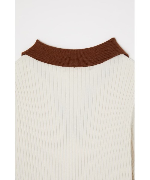 MOUSSY（マウジー）の「RANDOM RIB POLO トップス（ニット/セーター・レディース・カーキ/アイボリー/ネイビー・FREE）」の12枚目の写真