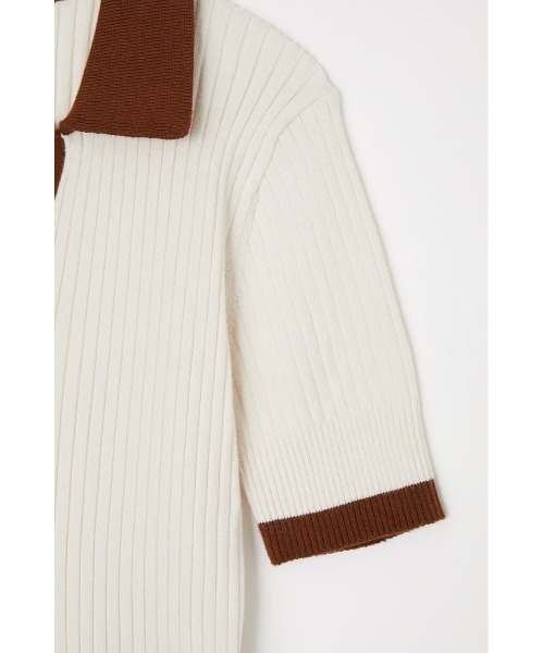 MOUSSY（マウジー）の「RANDOM RIB POLO トップス（ニット/セーター・レディース・カーキ/アイボリー/ネイビー・FREE）」の13枚目の写真