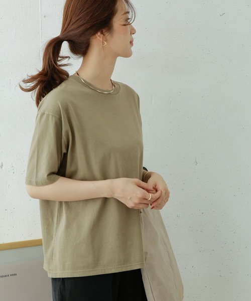 URBAN RESEARCH DOORS(アーバンリサーチドアーズ)の「ピグメントダイ半袖Tシャツ(Tシャツ/カットソー・レディース・チャコールグレー/カーキ/ブルー/アイボリー・ONE)」の1枚目の写真