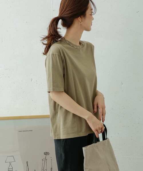 URBAN RESEARCH DOORS(アーバンリサーチドアーズ)の「ピグメントダイ半袖Tシャツ(Tシャツ/カットソー・レディース・チャコールグレー/カーキ/ブルー/アイボリー・ONE)」の21枚目の写真