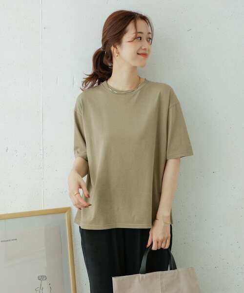 URBAN RESEARCH DOORS(アーバンリサーチドアーズ)の「ピグメントダイ半袖Tシャツ(Tシャツ/カットソー・レディース・チャコールグレー/カーキ/ブルー/アイボリー・ONE)」の6枚目の写真