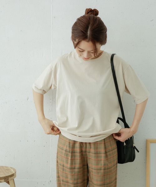 URBAN RESEARCH DOORS(アーバンリサーチドアーズ)の「ピグメントダイ半袖Tシャツ(Tシャツ/カットソー・レディース・チャコールグレー/カーキ/ブルー/アイボリー・ONE)」の12枚目の写真