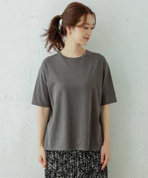 URBAN RESEARCH DOORS(アーバンリサーチドアーズ)の「ピグメントダイ半袖Tシャツ(Tシャツ/カットソー・レディース・チャコールグレー/カーキ/ブルー/アイボリー・ONE)」の13枚目の写真