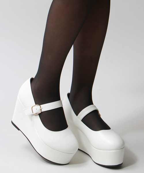 WEGO（ウィゴー）の「WEGO/ワンストラップパンプス（パンプス・レディース・ホワイト/ブラック/パープル/ピンク/ピンク系その他・MEDIUM/LARGE）」の2枚目の写真