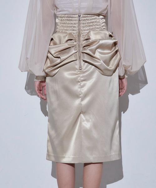 Romansual（ロマンシュアル）の「Romansual/ドレープペンシルスカート（スカート・レディース・ブラック/ベージュ・SMALL/MEDIUM）」の12枚目の写真