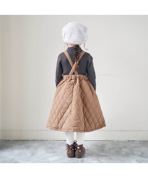 apres les cours(アプレレクール)の「キルトジャンスカ(ジャンパースカート・キッズ・ベージュ/アイボリー・110/120/80/130/100/90/140)」の4枚目の写真