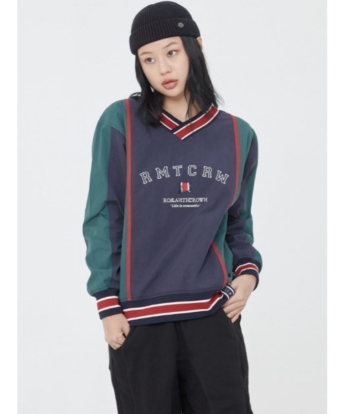 ROMANTIC CROWN(ロマンティッククラウン)の「【ROMANTIC CROWN】RMTC CLUB WARM UP(その他トップス・メンズ・ネイビー/オートミール・M)」の2枚目の写真