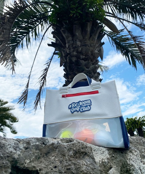 #Re:room California Golf Club（リルームカリフォルニアゴルフクラブ）の「RCGCフェイクレザースイッチングクリアカートバッグ（トートバッグ・メンズ・ホワイト・FREE）」の10枚目の写真