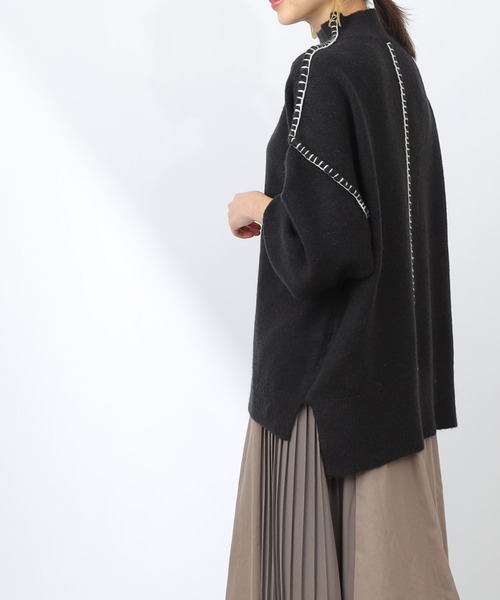 COLONY 2139（コロニートゥーワンスリーナイン）の「ハンドステッチニットプルオーバー（ニット/セーター・レディース・ブラック/アイボリー/グレイッシュベージュ/グレー/ホワイト/ブラウン・SMALL/MEDIUM/LARGE）」の12枚目の写真