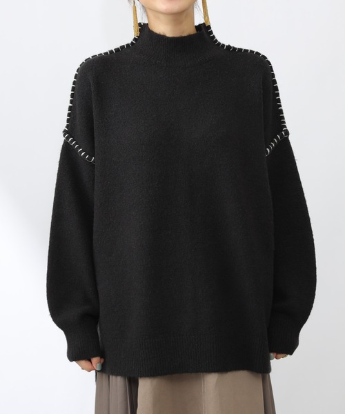 COLONY 2139（コロニートゥーワンスリーナイン）の「ハンドステッチニットプルオーバー（ニット/セーター・レディース・ブラック/アイボリー/グレイッシュベージュ/グレー/ホワイト/ブラウン・SMALL/MEDIUM/LARGE）」の10枚目の写真