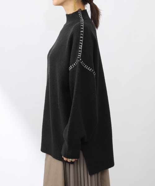 COLONY 2139（コロニートゥーワンスリーナイン）の「ハンドステッチニットプルオーバー（ニット/セーター・レディース・ブラック/アイボリー/グレイッシュベージュ/グレー/ホワイト/ブラウン・SMALL/MEDIUM/LARGE）」の18枚目の写真