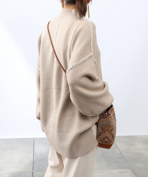 COLONY 2139（コロニートゥーワンスリーナイン）の「ハンドステッチニットプルオーバー（ニット/セーター・レディース・ブラック/アイボリー/グレイッシュベージュ/グレー/ホワイト/ブラウン・SMALL/MEDIUM/LARGE）」の17枚目の写真