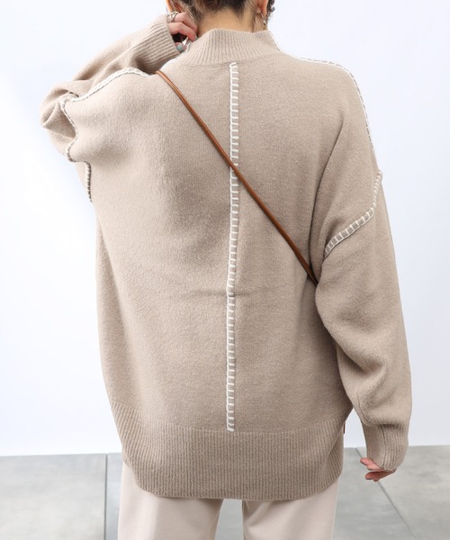 COLONY 2139（コロニートゥーワンスリーナイン）の「ハンドステッチニットプルオーバー（ニット/セーター・レディース・ブラック/アイボリー/グレイッシュベージュ/グレー/ホワイト/ブラウン・SMALL/MEDIUM/LARGE）」の13枚目の写真