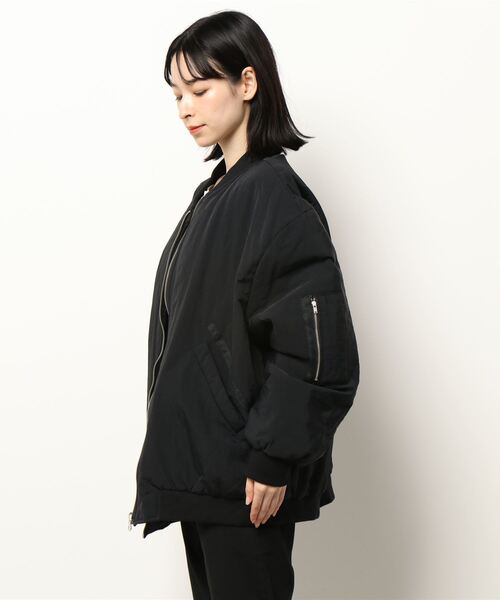 Q(キュー)の「リバーシブル MA-1ブルゾン(MA-1・レディース・ライトグレー/ブラック・MEDIUM)」の9枚目の写真